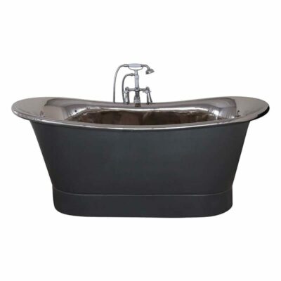 The Normandy Nickel Plated Interior & Painted Exterior Bateau Bath