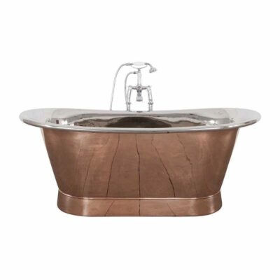 The Normandy Copper Exterior & Nickel Interior Bateau Bath