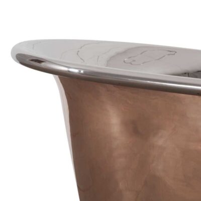 Copper Normandy Bateau Bath - Copper Exterior & Nickel Interior - Image 2