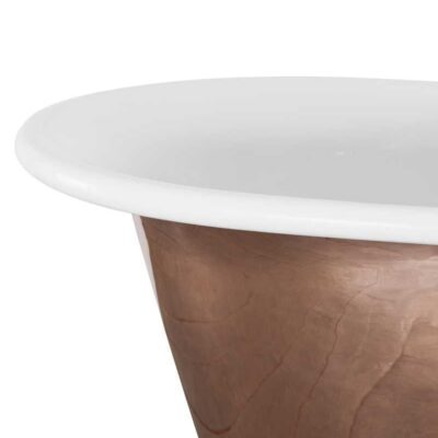 Copper Normandy Bateau Bath - Copper Exterior & White Interior - Image 3