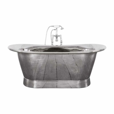 The Normandy Nickel Plated Interior & Exterior Bateau Bath