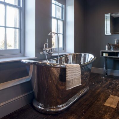 Hurlingham Bulle Copper Bath - Nickel Exterior & Nickel Interior