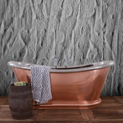 Hurlingham Bulle Copper Bath - Copper Exterior & Nickel Interior