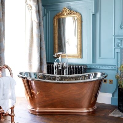 Hurlingham Bulle Copper Bath - Copper Exterior & Nickel Interior