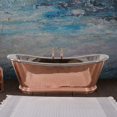 Hurlingham Bulle Reserve Copper Bath - Copper Exterior & Nickel Interior