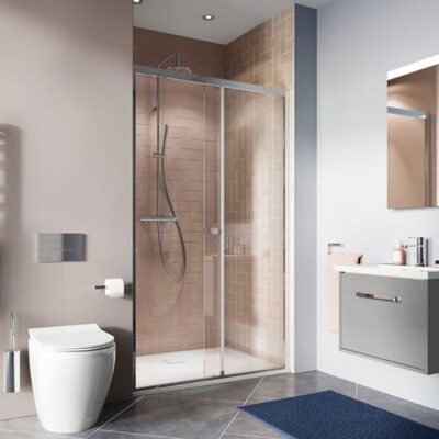 crosswater-clear-6-singe-sliding-door-and=-optional-side-panel