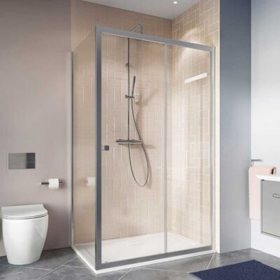 traditional-crosswater-clear-6-singe-sliding-door-and=-optional-side-panel