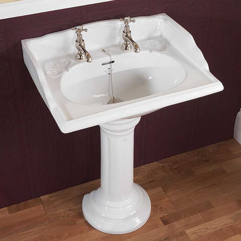 Victorian 635mm Basin with Pedestal | Old Fashioned Bathrooms