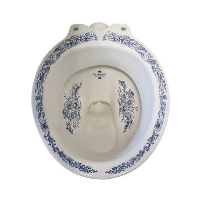 Victorian Blue Floral Low-Level Toilet - Image 5