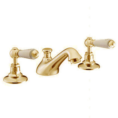 St. James Brass 3 Hole Basin Mixer - Image 6