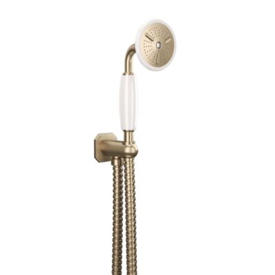 Belgravia Shower Handset, Wall Outlet & Hose - Brushed Brass