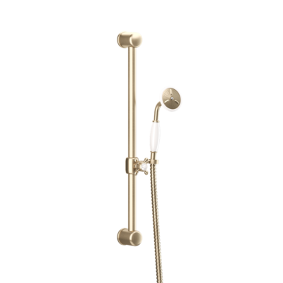 Belgravia 600mm Slide Rail Handset & Hose - Brushed Brass