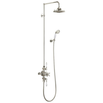 Burlington Avon Thermostatic Exposed Shower Valve Two Outlet, Rigid Riser, Swivel Shower Arm, Handset & Holder with Hose with Rose - Image 3