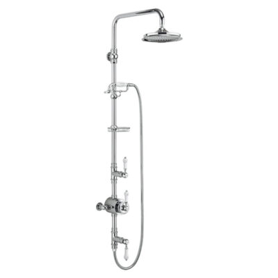 Burlington-Stour-Thermostatic-Exposed-Shower-Valve-Two-Outlet,-Rigid-Riser,-Fixed-Shower-Arm,-Handset-&-Holder-with-Hose-&-Soap-Basket-with-rose--