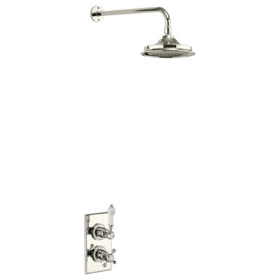 Burlington Trent Thermostatic Single Outlet Concealed Shower Valve with Fixed Shower Arm with rose - Image 3