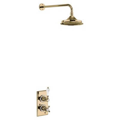 Burlington Trent Thermostatic Single Outlet Concealed Shower Valve with Fixed Shower Arm with rose - Image 2