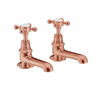 St James Brushed Copper Pair Basin Taps