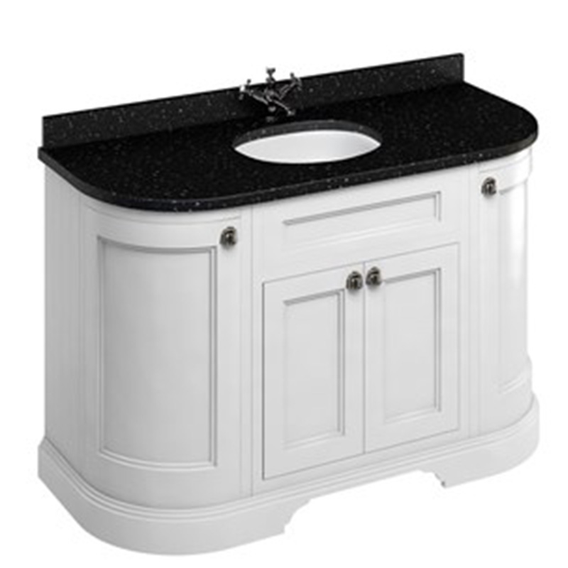 Burlington Freestanding Curved Vanity Unit with Minerva Black Top