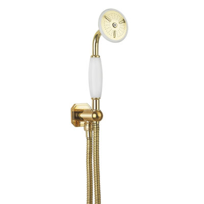 Belgravia Shower Handset, Wall Outlet & Hose - Brushed Brass