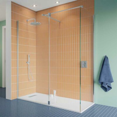 Crosswater 'Gallery 10' Walk in Shower with 2 fixed glass panels