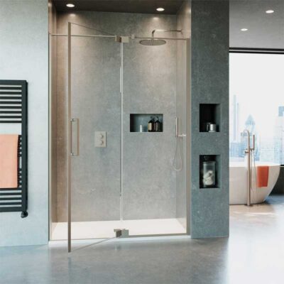 Crosswater 'Optix 10' Pivot Door with Inline Panel - Image 3