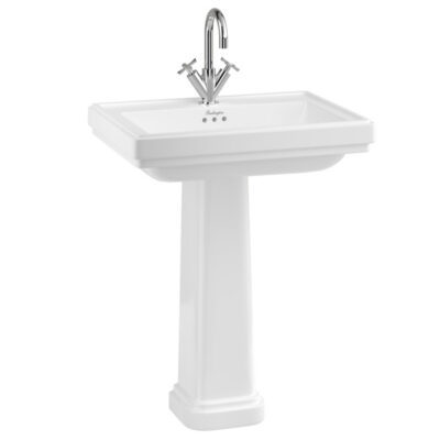 Riviera 650mm Square Basin & Full Pedestal - Image 2