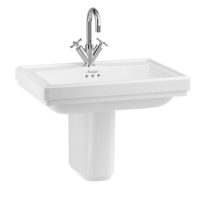 Riviera 650mm Square Basin & Semi Pedestal - Image 2