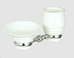 Edwards & Co soap dish and toilet roll holder