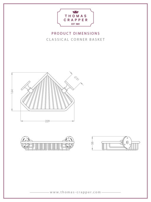 corner basket thomas crapper classical