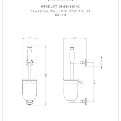 wall mounted toilet brush thomas crapper classical