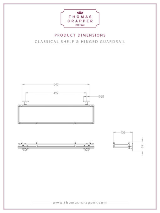shelf and hinged guardrail thomas crapper classical