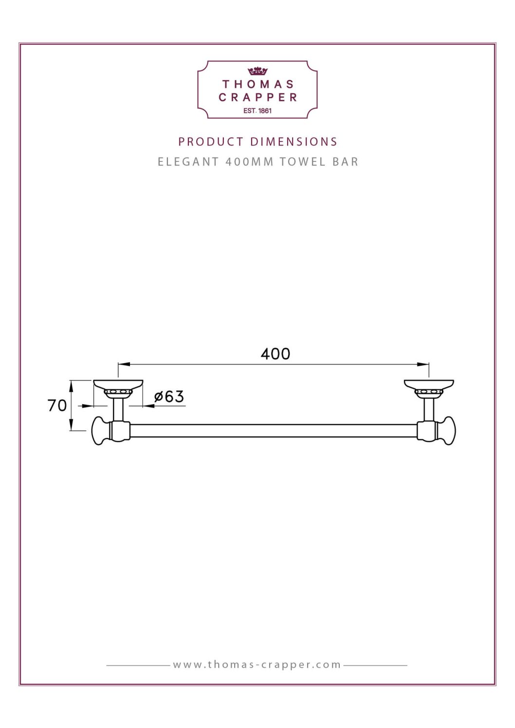 Thomas Crapper Elegant Towel Bar