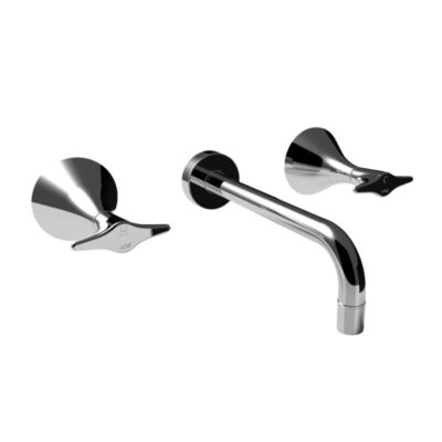 Thomas Crapper Spitfire Three Tap-hole Wall Mounted Basin Mixer