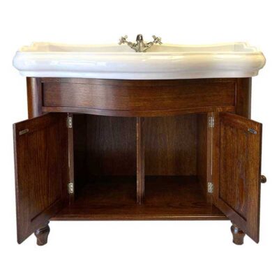 Foresters 100cm Period Basin & Oak Cabinet - Image 4