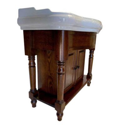 Foresters 100cm Period Basin & Oak Cabinet - Image 6