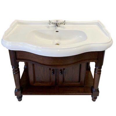 Foresters 100cm Period Basin & Oak Cabinet - Image 5