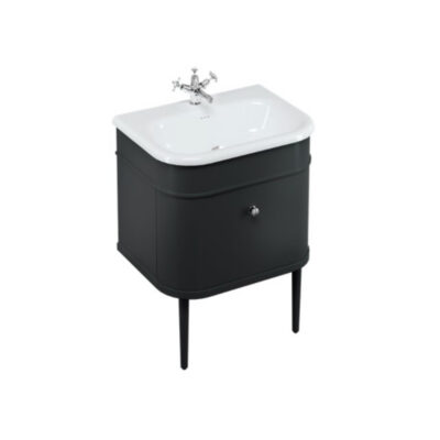 Burlington Chalfont 650mm Single Drawer Unit - Matt Black - Image 2