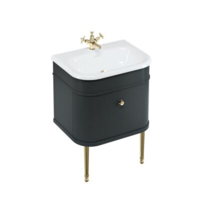 Burlington Chalfont 650mm Single Drawer Unit - Matt Black - Image 4