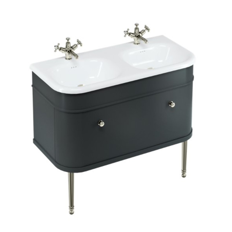 Burlington Chalfont 1000mm Single Drawer Unit - Matt Black