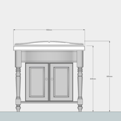 Suffolk 90cm Vanity unit dimensions