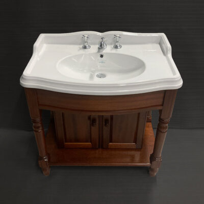 Old England Suffolk Console Basin with Curved Front Vanity Unit - Image 4