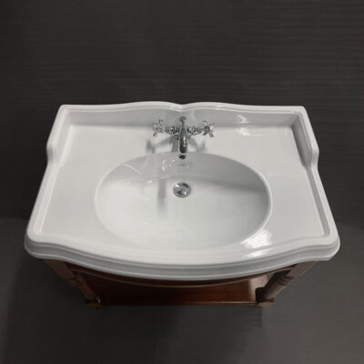 Old England Suffolk Console Basin with Curved Front Vanity Unit