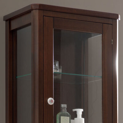 Retro Tall Display Cabinet in Walnut