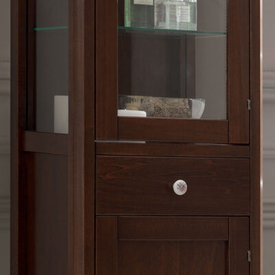 Retro Tall Display Cabinet in Walnut