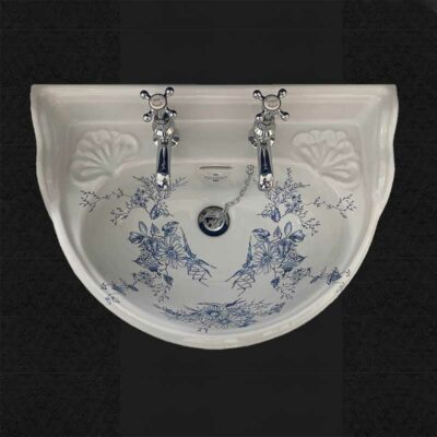 Victorian Blue Floral Cloakroom Basin