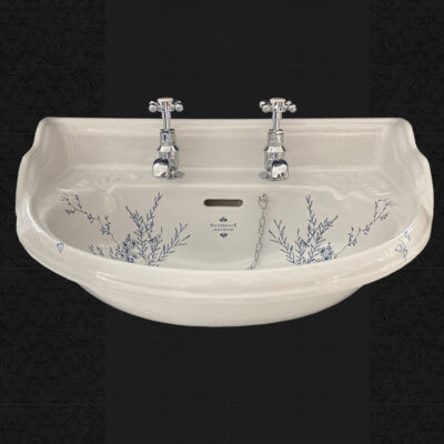 Victorian Blue Floral Cloakroom Basin - Image 2