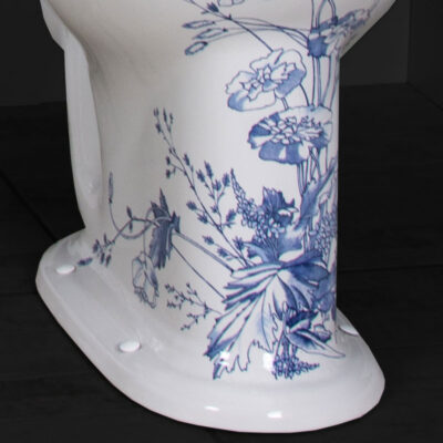 Victorian Blue Floral Low-Level Toilet - Image 4