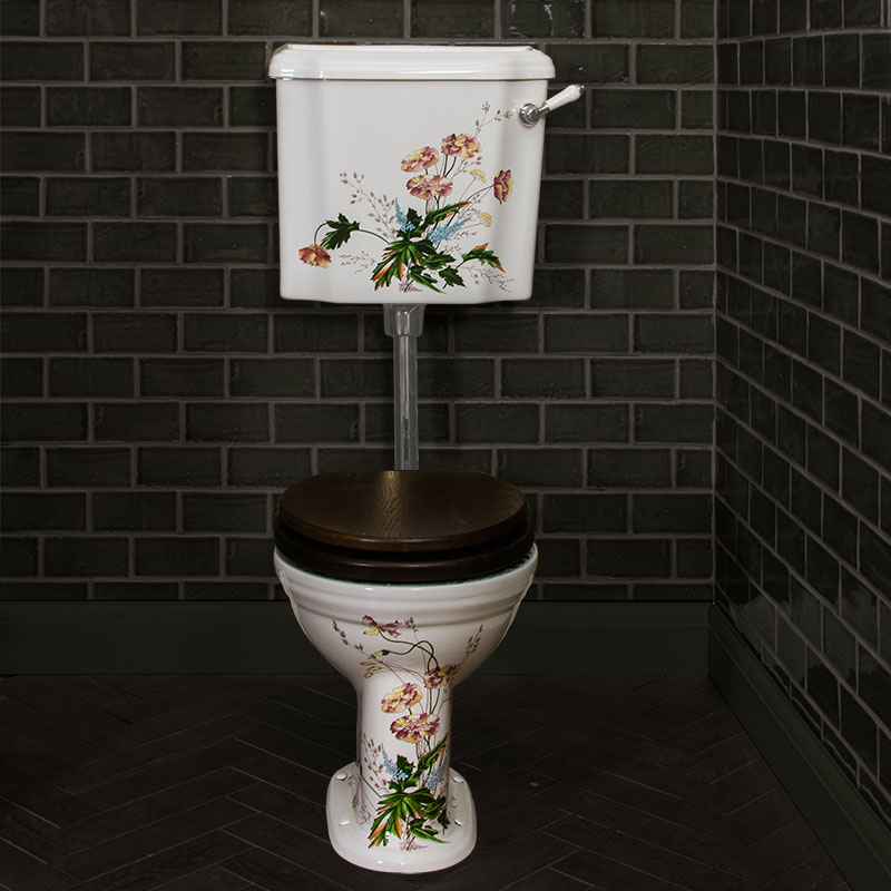 Victorian Garden Floral Low-Level Toilet