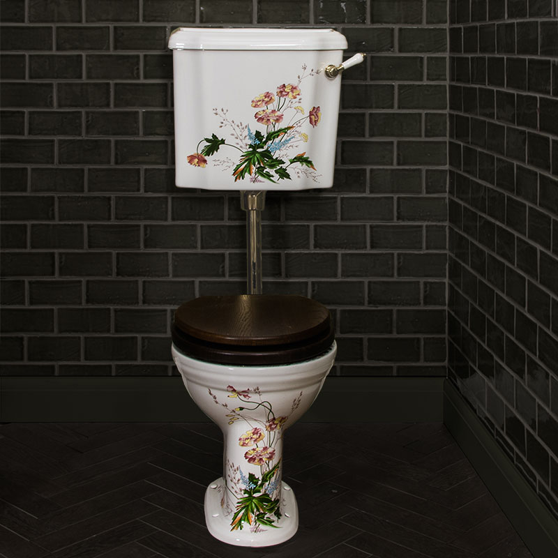 Victorian Garden Floral Low-Level Toilet