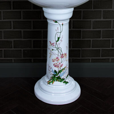 Victorian Garden Floral Large Basin and Pedestal - Image 2